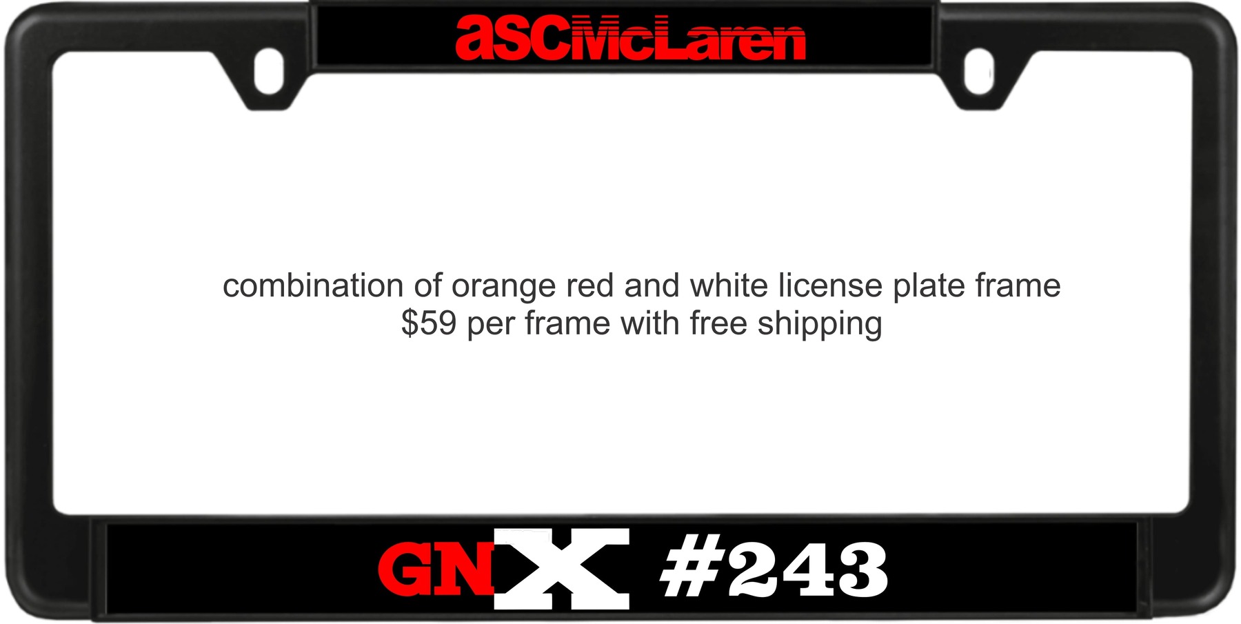 McLarren License Plate frame